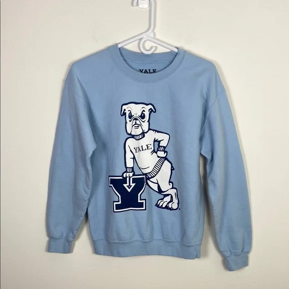 Yale University Mens Small Long Sleeve Pullover Crewneck Sweatshirt Collegiate - Picture 1 of 6